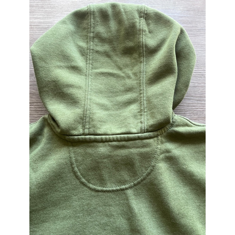 Carhartt Mens Loose Fit Spell Out Sleeve Logo Hoodie Olive Green L Fleece - Picture 12 of 15
